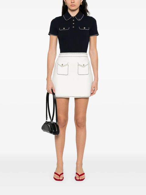 Maje contrast-trim polo shirt - Blue