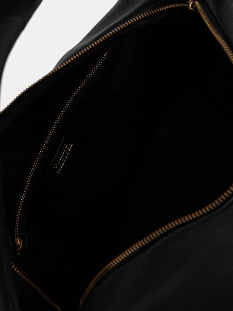 Tommy Hilfiger torebka skórzana kolor czarny AW0AW18285