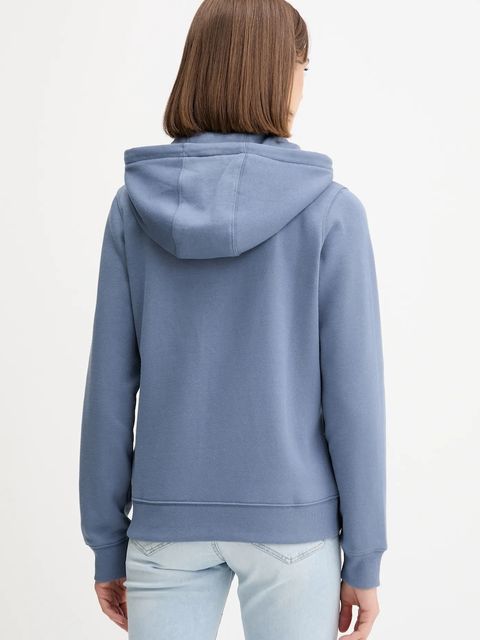 Tommy Jeans bluza damska kolor niebieski z kapturem gładka DW0DW19729