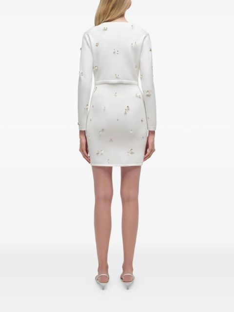 Simkhai Zadie embellished cropped cardigan - White