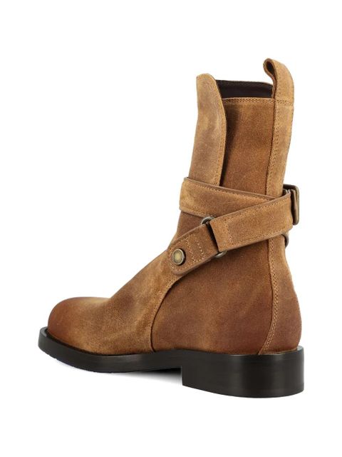 Burberry buckle strap boots - Brown