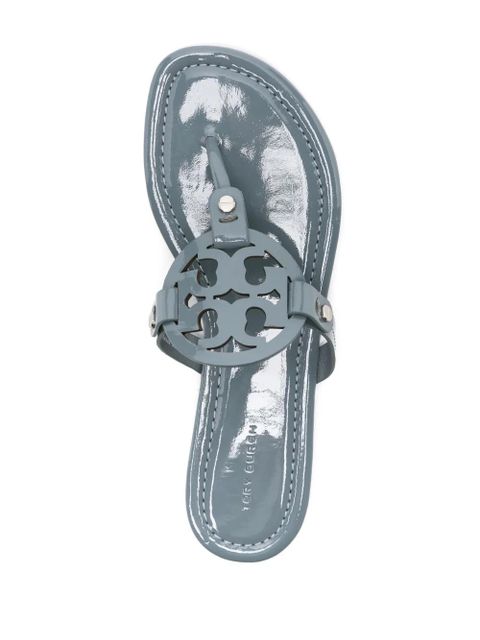 Tory Burch Miller patent-leather flip flops - Blue