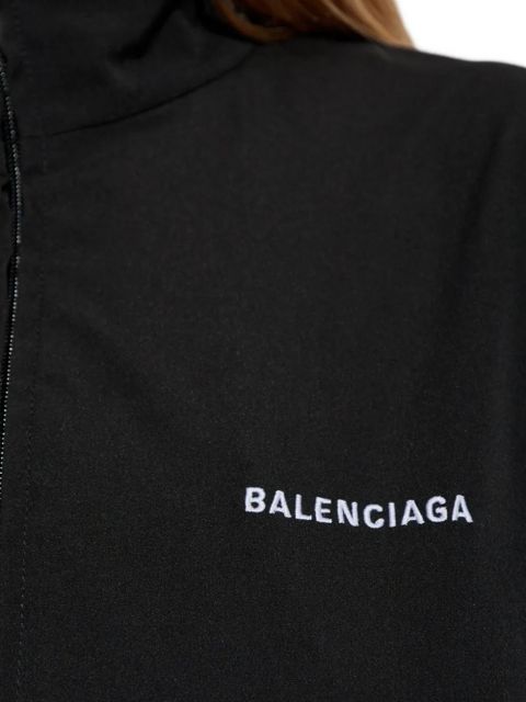 Balenciaga logo-embroidered elastic-cuffed jacket - Black