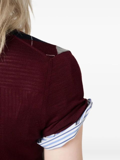 Miu Miu argyle intarsia-knit sweater - Red