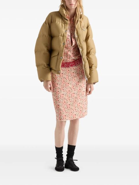 Prada logo-plaque padded jacket - Brown - zdjęcie produktu nr 2