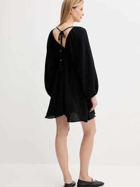 Answear.LAB sukienka bawełniana kolor czarny mini rozkloszowana