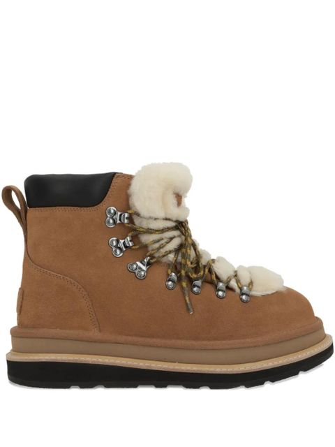 UGG fur-trim lace-up boots - Brown - zdjęcie produktu nr 1