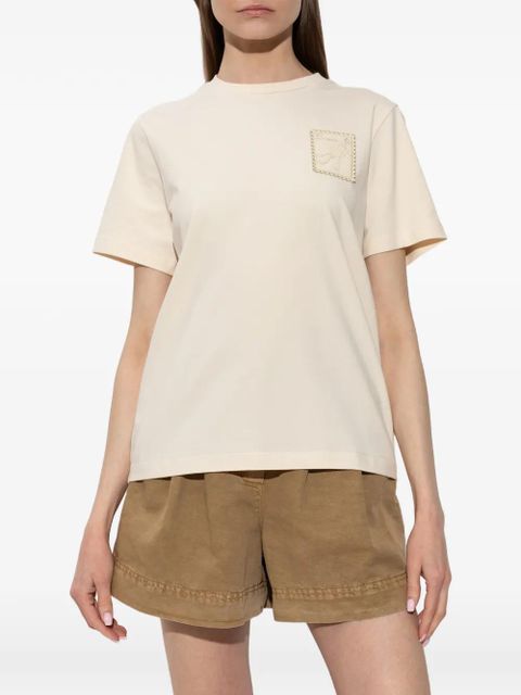 Moncler Grenoble embroidered-patch T-shirt - Neutrals