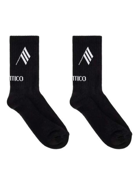 The Attico logo-detail ribbed socks - Black - zdjęcie produktu nr 1