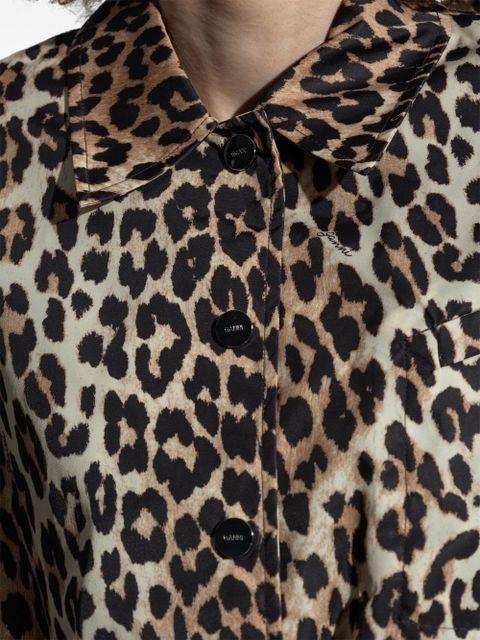 GANNI leopard-print jacket - Neutrals