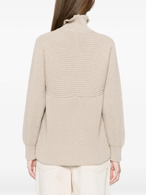 Max Mara ruffled cotton sweater - Neutrals