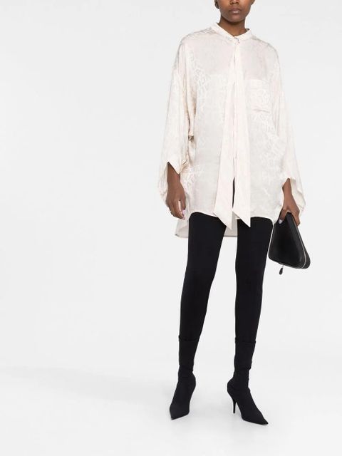Balenciaga logo-jacquard twisted swing blouse - Neutrals - zdjęcie produktu nr 2