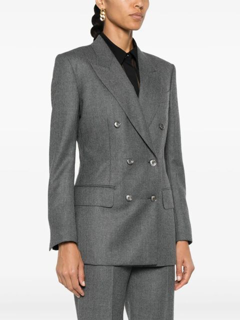 TOM FORD mélange double-breasted blazer - Grey