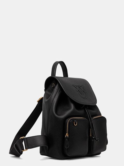 Pinko plecak skórzany damski kolor czarny mały z aplikacją 104351 A29Q - zdjęcie produktu nr 2