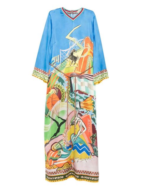 ALEMAIS v-neck printed maxi dress - Blue - zdjęcie produktu nr 1