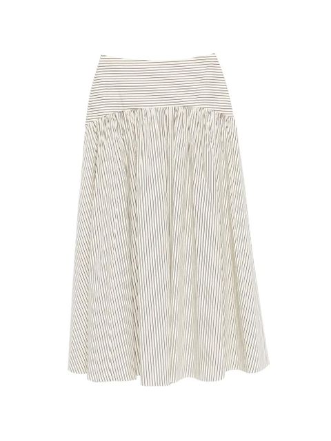 STAUD stripped panelled midi skirt - Neutrals - zdjęcie produktu nr 1