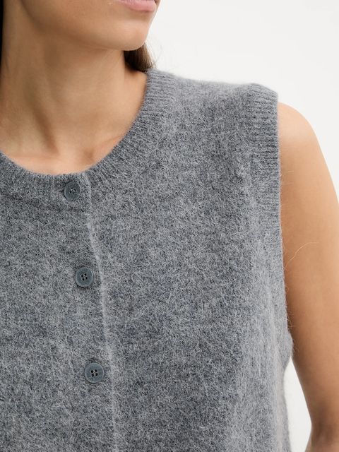 Marc O'Polo kamizelka z dodatkiem wełny damski kolor szary lekki 5000007825