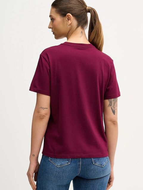 Calvin Klein Jeans t-shirt bawełniany damski kolor bordowy LV047E821G
