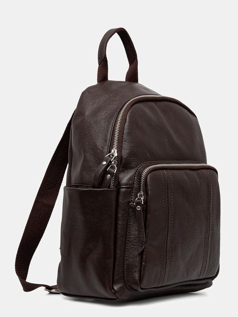 Answear.LAB plecak skórzany damski kolor brązowy mały gładki