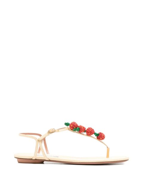Aquazzura Fragolina Sugar strawberry-embellishment sandals - Neutrals - zdjęcie produktu nr 1