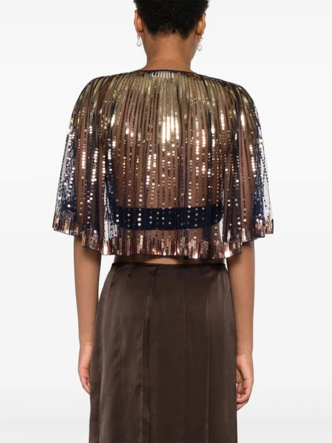 Rabanne sequin embellished blouse - Blue