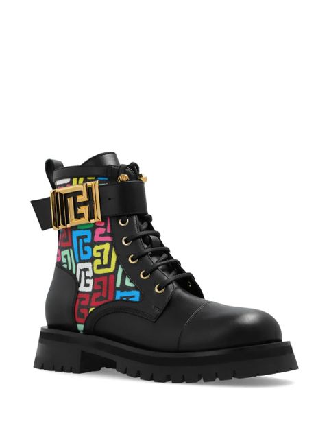 Balmain Charlie leather Combat boots - Black