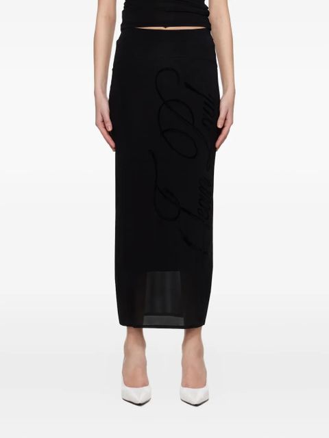 Jean Paul Gaultier flocked-logo midi skirt - Black - zdjęcie produktu nr 1