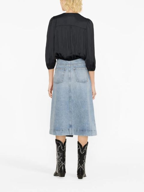 Zadig&Voltaire V-neck draped satin blouse - Black - zdjęcie produktu nr 2