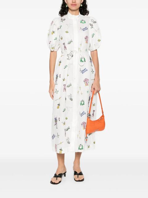 ALEMAIS Salve Terrah midi dress - White