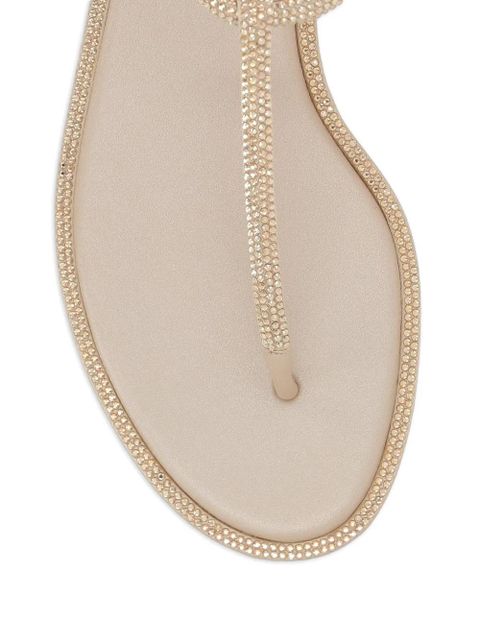 René Caovilla Diana rhinestone-embellished ankle-strap sandals - Neutrals
