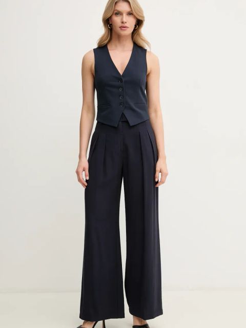 Patrizia Pepe kamizelka kolor granatowy jednorzędowa 2C1614 A582U