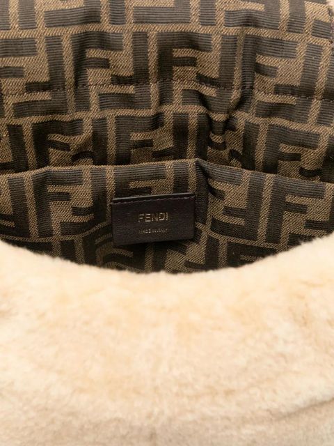 FENDI shearling backpack - Neutrals