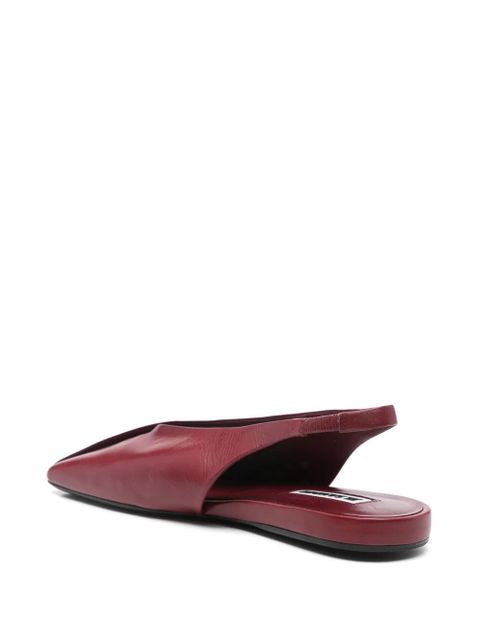 Jil Sander leather ballet flats - Red