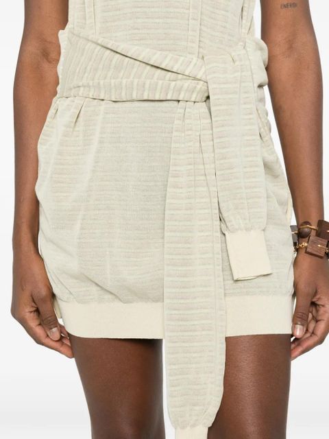 Nanushka Mila striped knitted polo dress - Neutrals