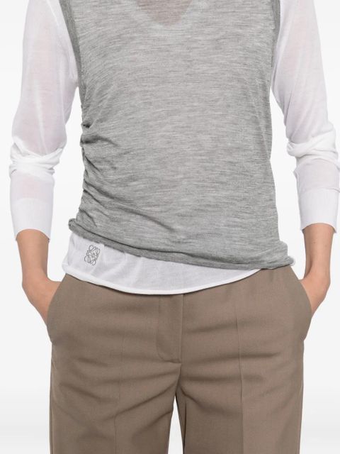 LOEWE draped cashmere top - Grey