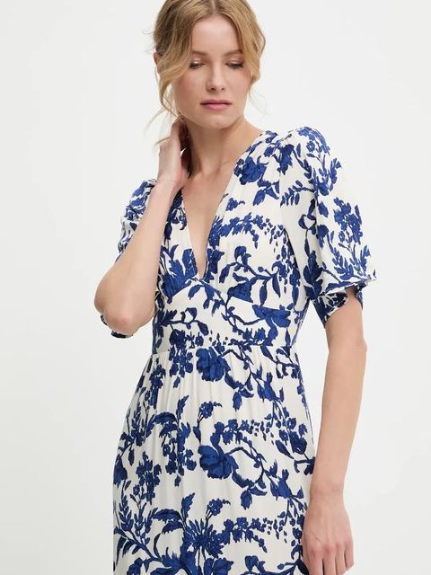 Answear.LAB sukienka kolor niebieski maxi rozkloszowana