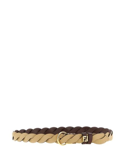 FENDI FF reversible braided loop belt - Brown
