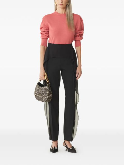 Lanvin ruffle-detail side-zip trousers - Black - zdjęcie produktu nr 2