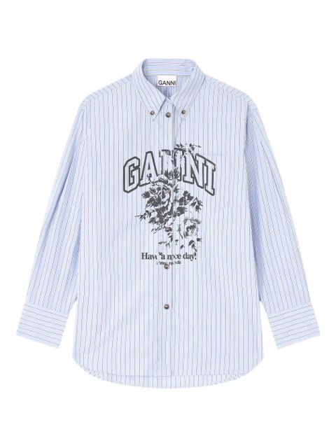 GANNI stripe graphic shirt - Blue - zdjęcie produktu nr 1