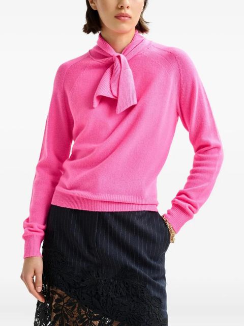 Essentiel Antwerp pussy-bow cashmere sweater - Pink