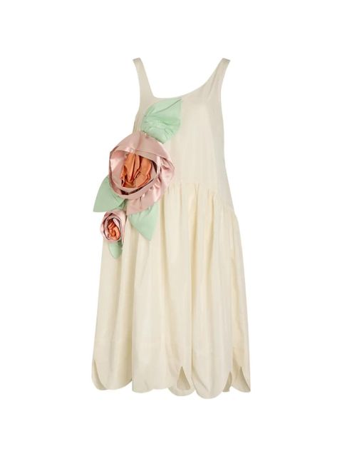 Simone Rocha floral-appliqué mini dress - Neutrals - zdjęcie produktu nr 1