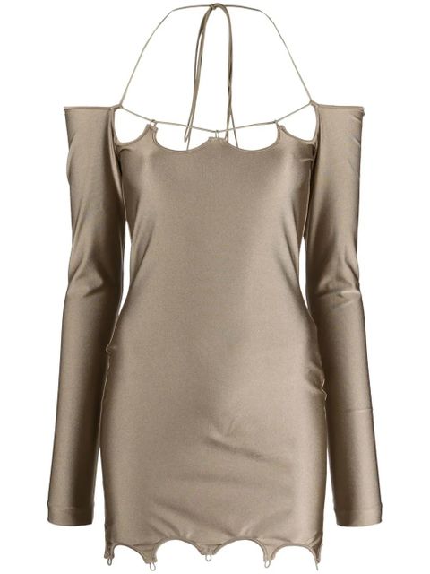 The Attico Lyna off-shoulder minidress - Green - zdjęcie produktu nr 1