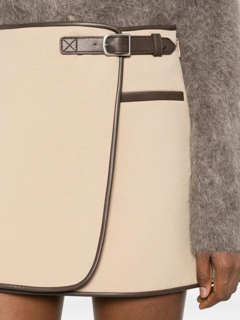 Simkhai Sheridan buckled mini skirt - Neutrals