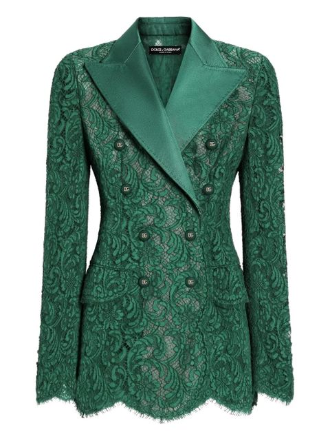 Dolce & Gabbana lace double-breasted blazer - Green - zdjęcie produktu nr 1
