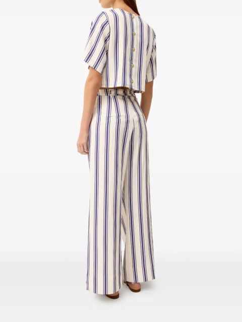 Marie Oliver Macbee sailor stripe trousers - White