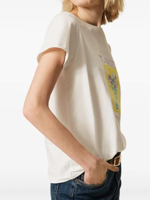 TWINSET floral-print T-shirt - White