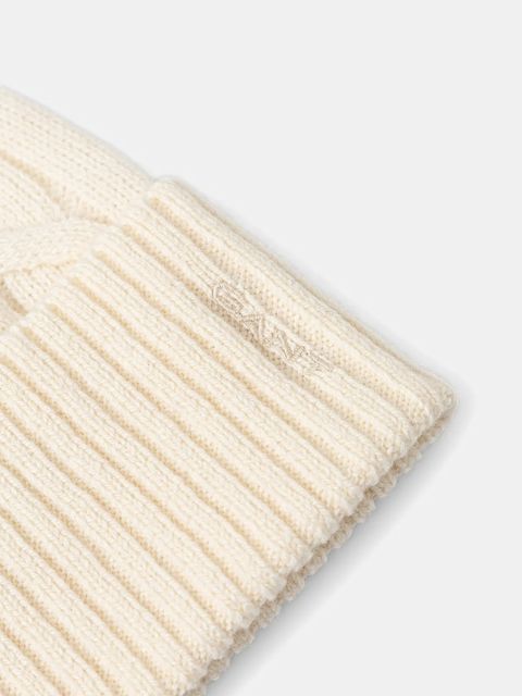 Gant czapka wełniana kolor beżowy 4910058