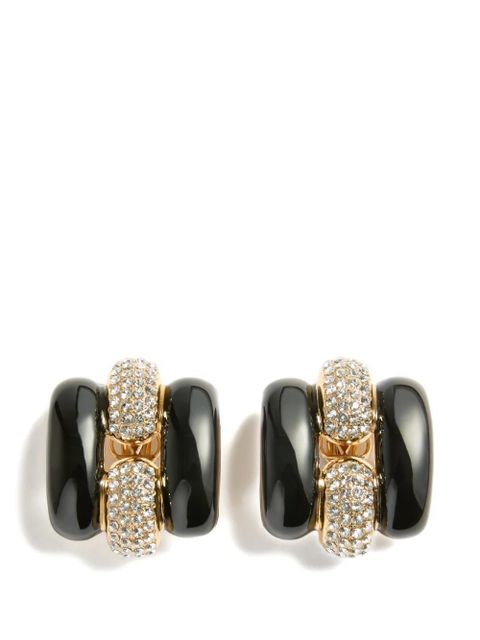 Valentino Garavani Pas Plus metal, enamel and Swarovski® crystal earrings - Gold - zdjęcie produktu nr 2