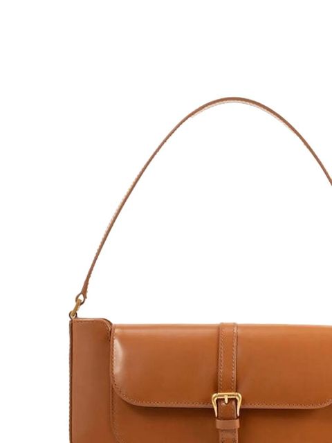 BY FAR Miranda Summer flap semi patent-leather shoulder bag - Brown - zdjęcie produktu nr 2