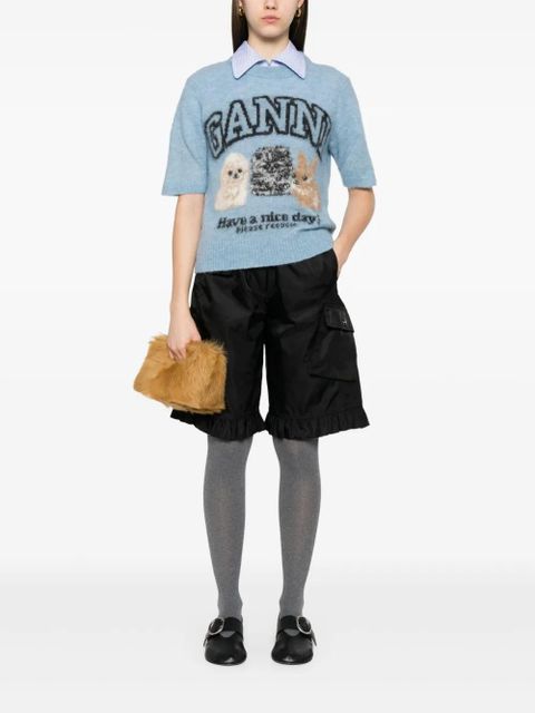 GANNI duchess Bermuda shorts - Black - zdjęcie produktu nr 2